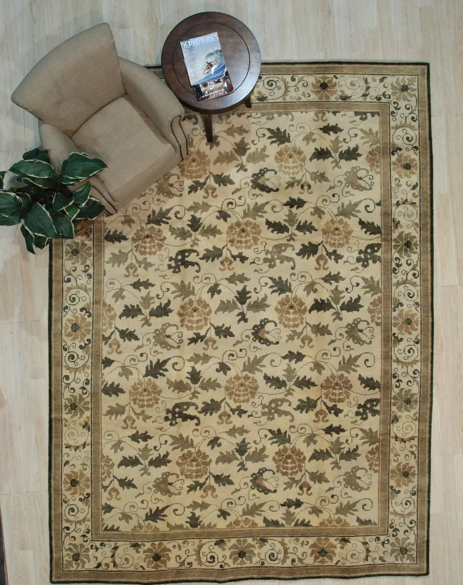 EORC EORC Handmade Wool Ningxia Area Rug, 9' x 12', Ivory — product photo