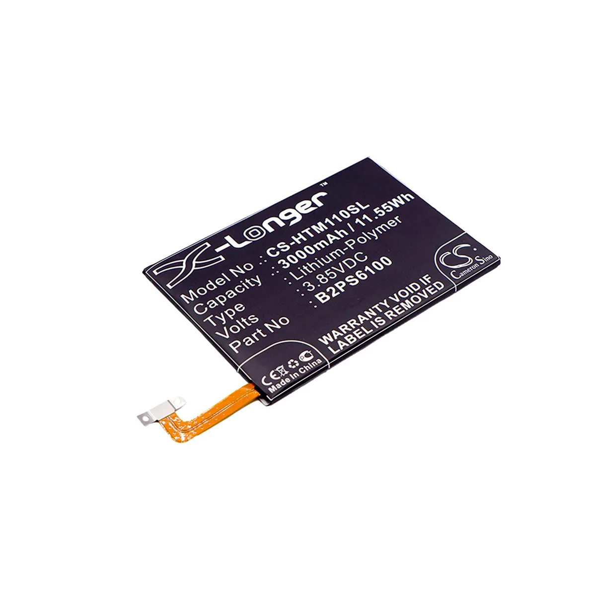 Cameron &amp; Co Cameron &amp; Co DS-CS-HTM110SL cell phone battery 3000mAh 3.85V Li-Polymer black — product photo