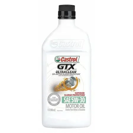 Amber synthetic-blend motor oil in a one-quart plastic bottle