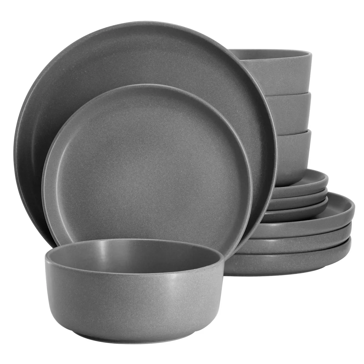 Gibson Home Gibson Home Soho Lounge Bryant Park 12 Piece Reactive Stoneware Dinnerware Set Gray — product photo