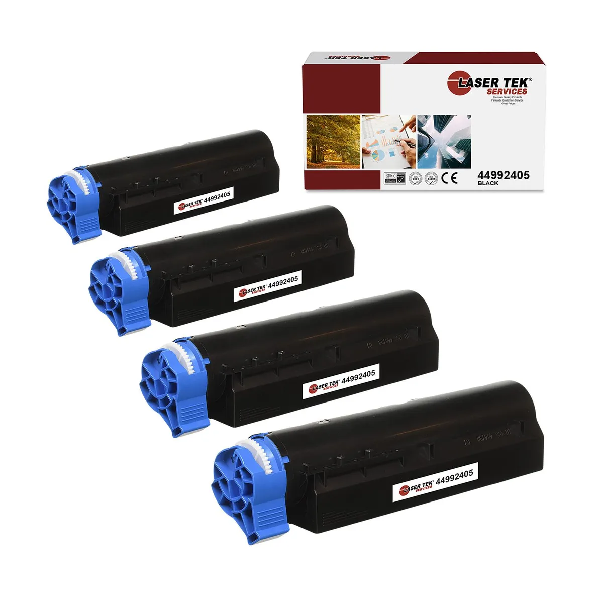 Laser Tek Services Laser Tek Services 44992405 Black Toner Cartridge 4-Pack 1500 Pages — product photo