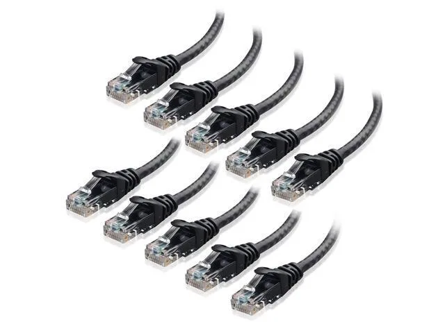 WISDUM WISDUM Cat6 Ethernet Cable 10-Pack 1ft Black 24AWG 550MHz — product photo