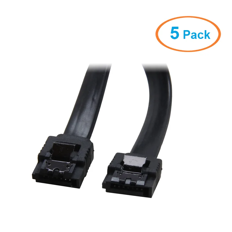 EN-Labs EN-Labs SATA cable 5-pack 6-inch straight locking black — product photo