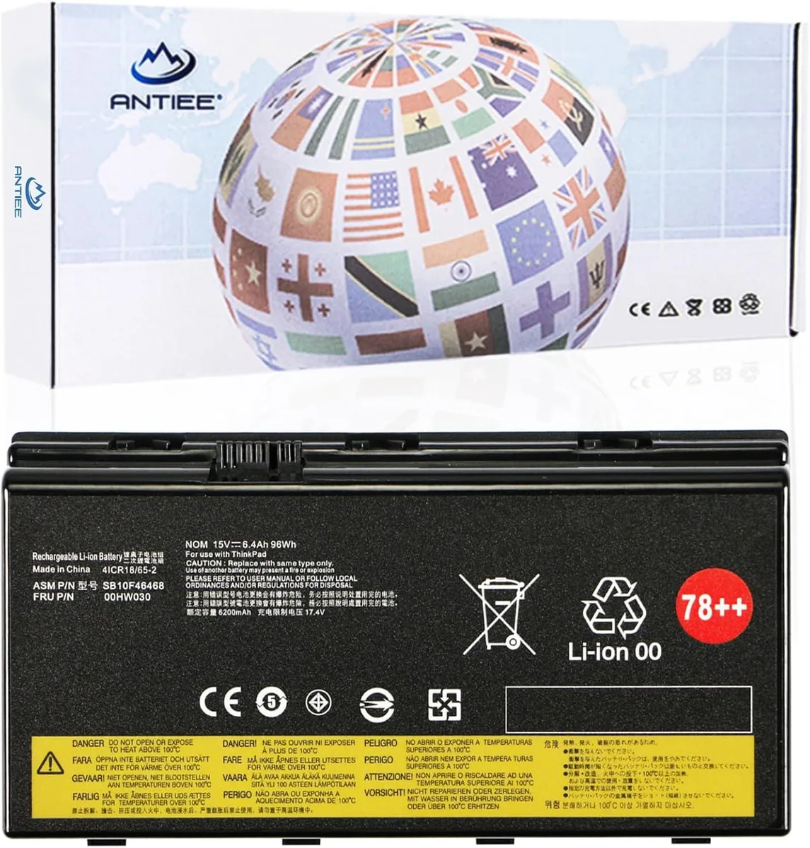 PISKEKAT PISKEKAT 00HW030 SB10F46468 laptop battery 15V 96Wh 6400mAh 8-Cell — product photo