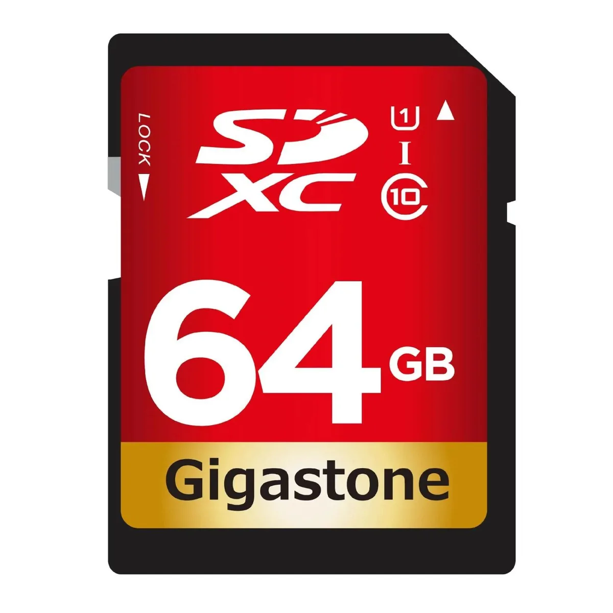 Gigastone Corporation Gigastone Corporation 64GB SDXC UHS-I U1 Class 10 80MB/s memory card — product photo