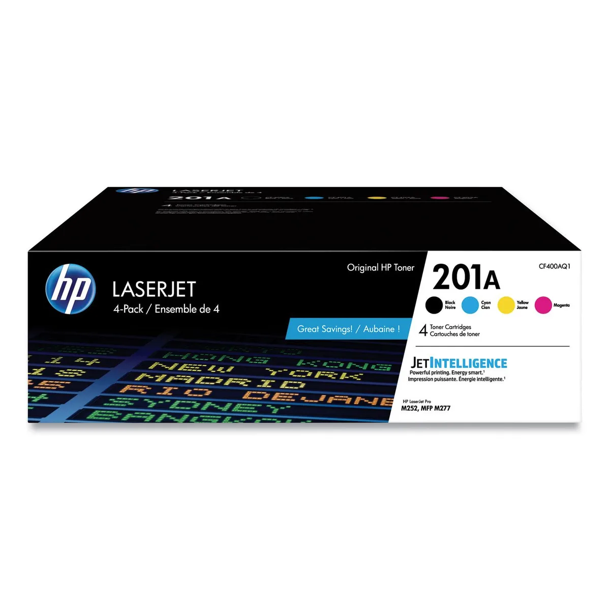 HP HP 201A CF400AQ1 4-pack toner cartridges (genuine brands) — product photo