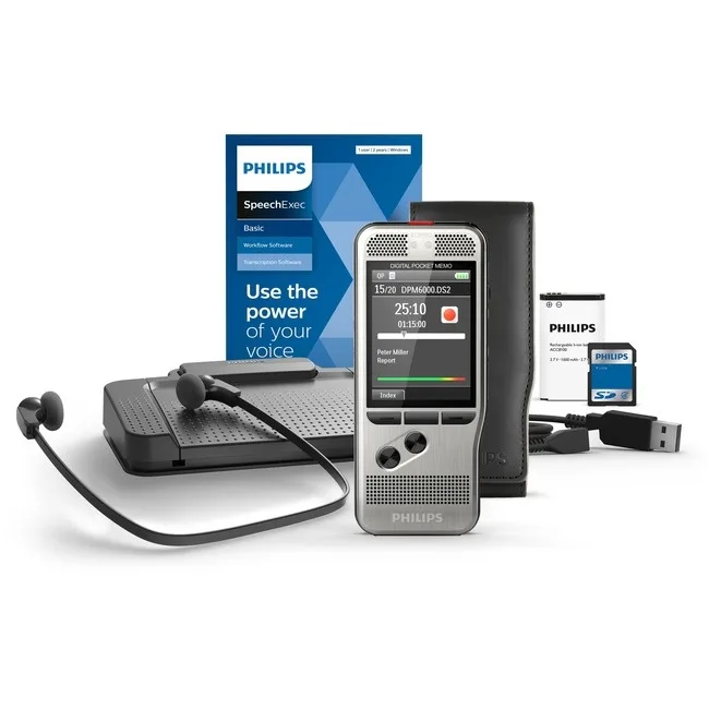 Philips PocketMemo dictation recorder, dark handheld device with front controls