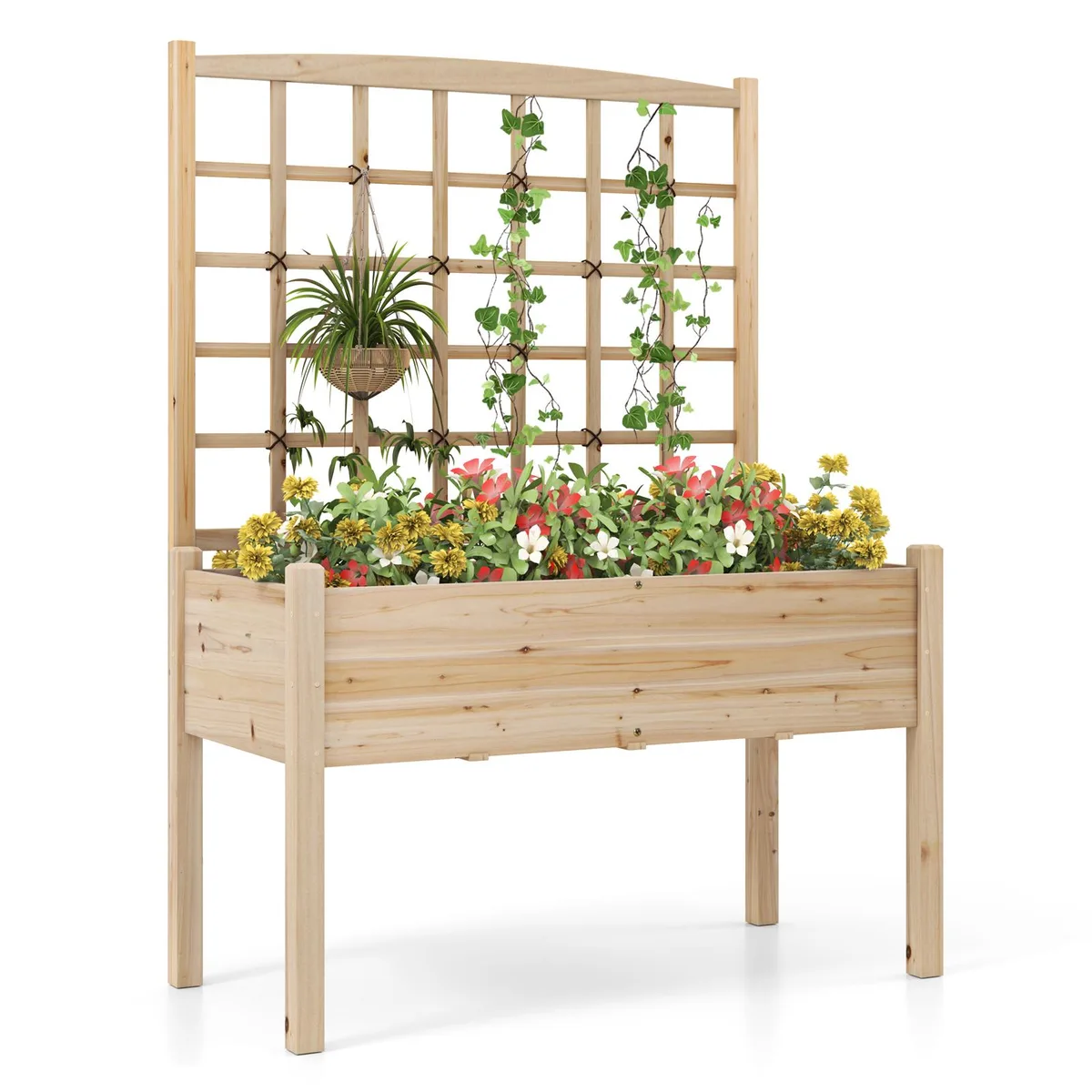 SlickBlue SlickBlue Raised Garden Bed with Lattice Trellis 47x24x63in — product photo