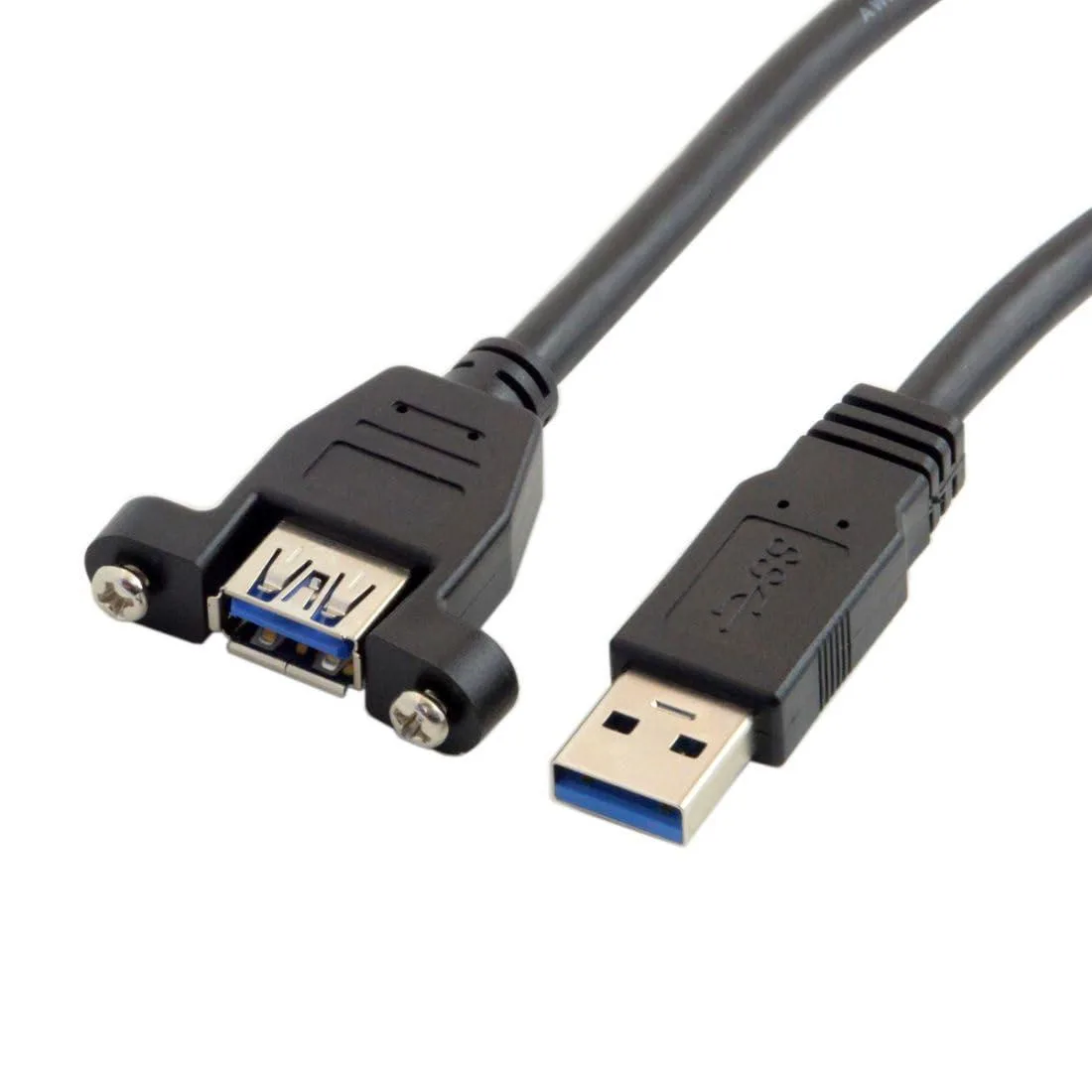 LORDWORLD LORDWORLD USB 3.0 Male-Female Extension Cable 50cm Panel Mount Screws — product photo