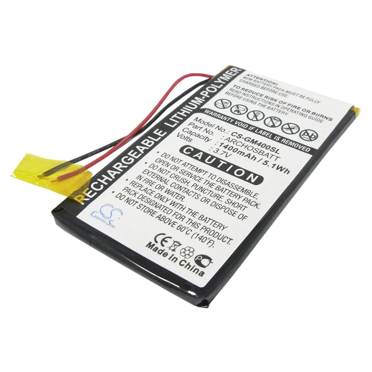 Cameron & Co Cameron & Co DS-CS-GM400SL 1.4 Ah Li-Polymer Battery Black — product photo