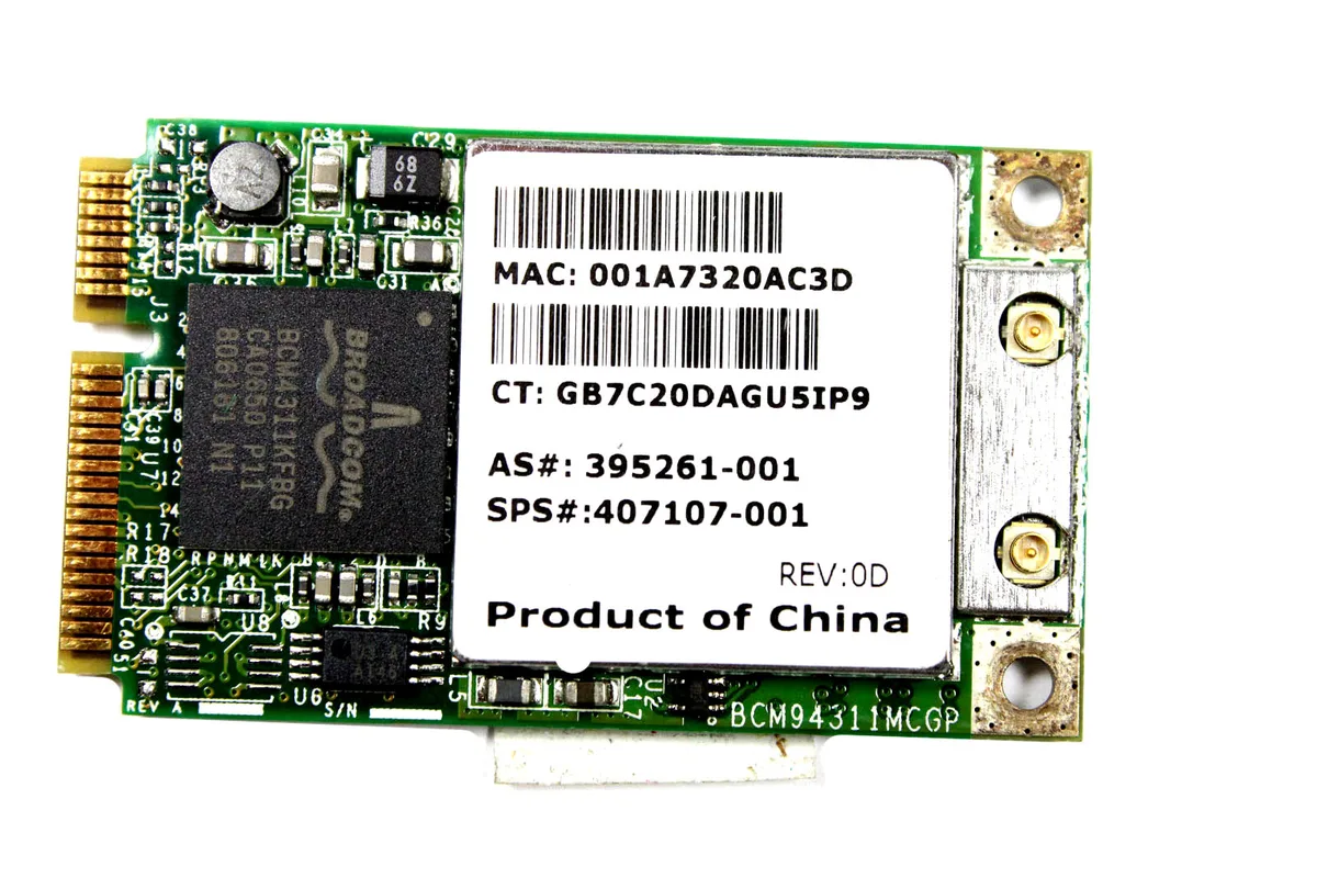 HP HP Laptop WiFi Wireless Card 395261-001 Mini PCI Express — product photo