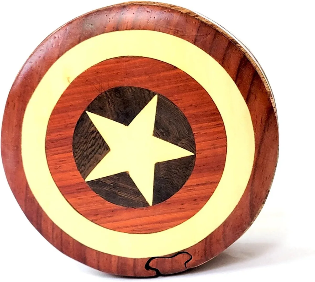 South Asian Handicrafts South Asian Handicrafts Captain America Wooden Intarsia Puzzle Box hobby collectible — product photo