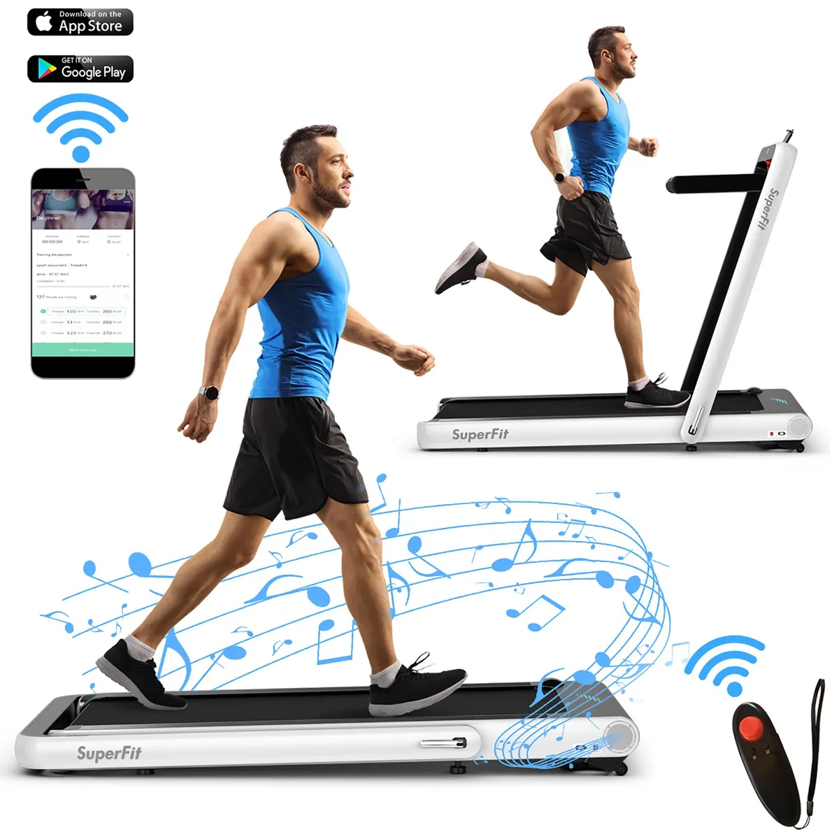 Costway Costway 4.75HP 2-in-1 Folding Treadmill White — product photo