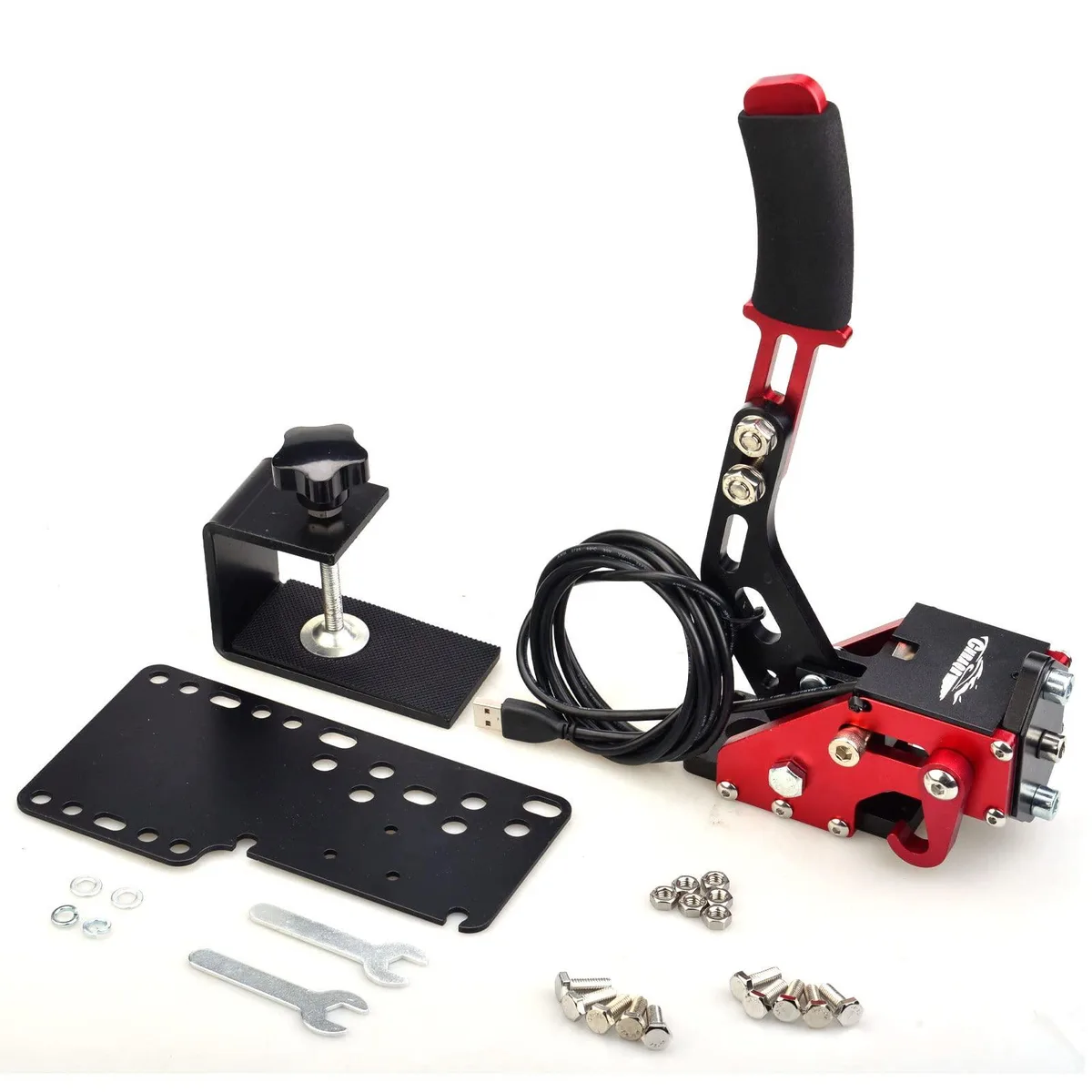  CNRAQR 16-Bit USB Handbrake Red with Fixing Clip and Plate — product photo