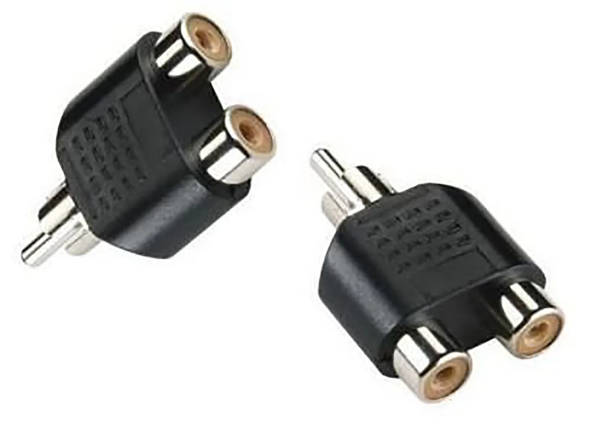 iMBAPrice iMBAPrice RCA Male to 2 RCA Female Splitter Adapter Nickel Plated 3-Pack — product photo
