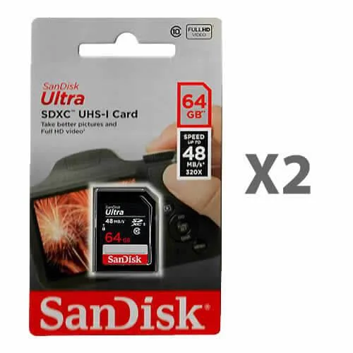 SanDisk SanDisk Ultra 64GB UHS-I Class 10 SDXC Memory Card (2 Pack) — product photo