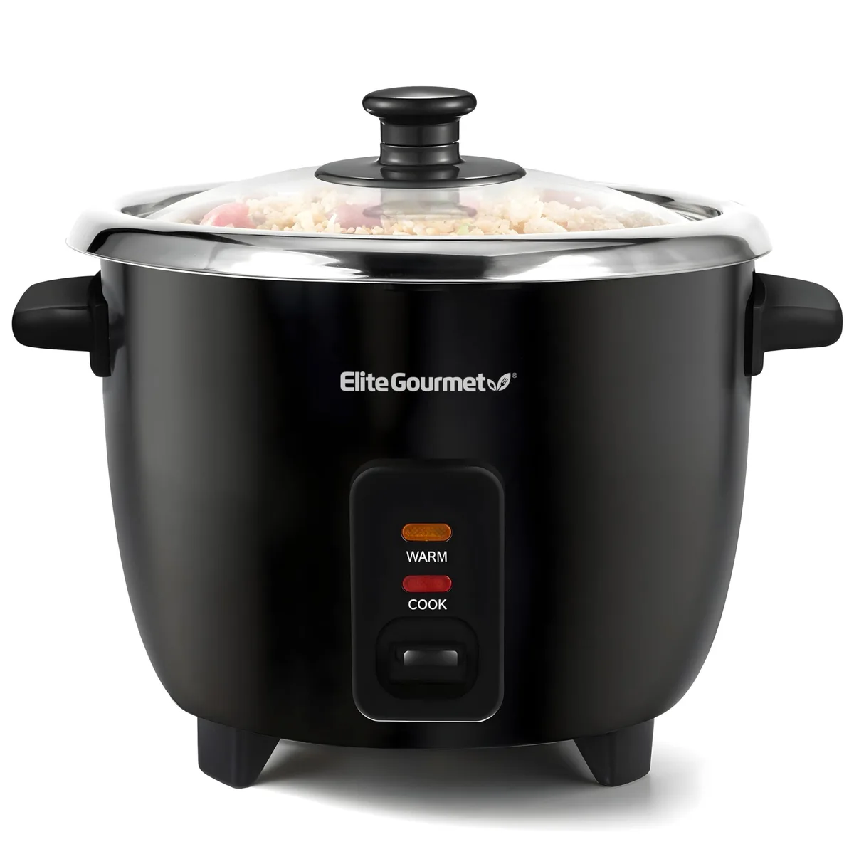  Elite Gourmet ERC006SS 6-Cup Electric Rice Cooker, Black — product photo