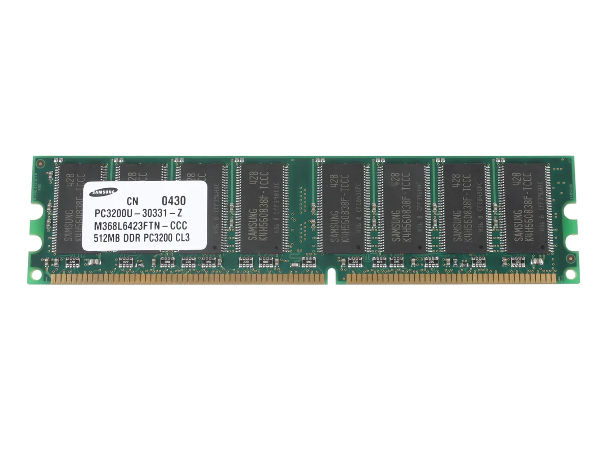 SAMSUNG SAMSUNG M368L6423FTN-CCC 512MB DDR 400 PC3200 CL3 184-Pin memory upgrade — product photo