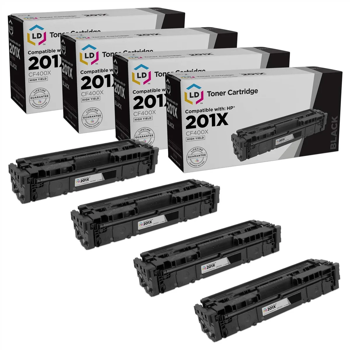 LD Products LD Products Compatible Toner Cartridge HP 201X CF400X High Yield Black 4-Pack — product photo