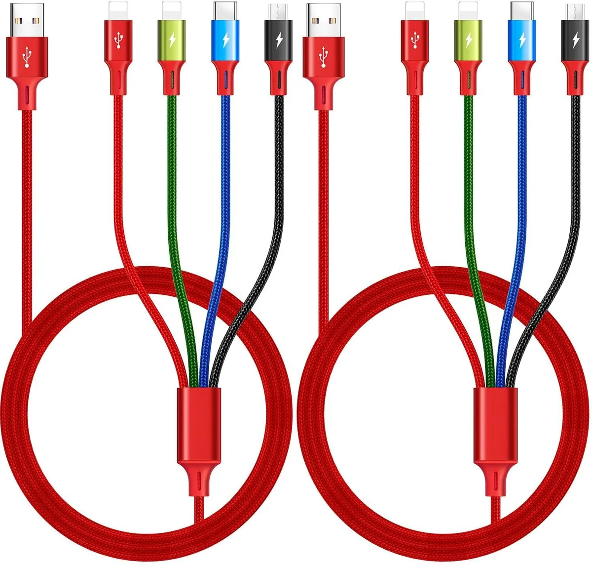 iworkmart iworkmart 4 in 1 Multi Charging Cable 3.5A 2Pack 6Ft — product photo
