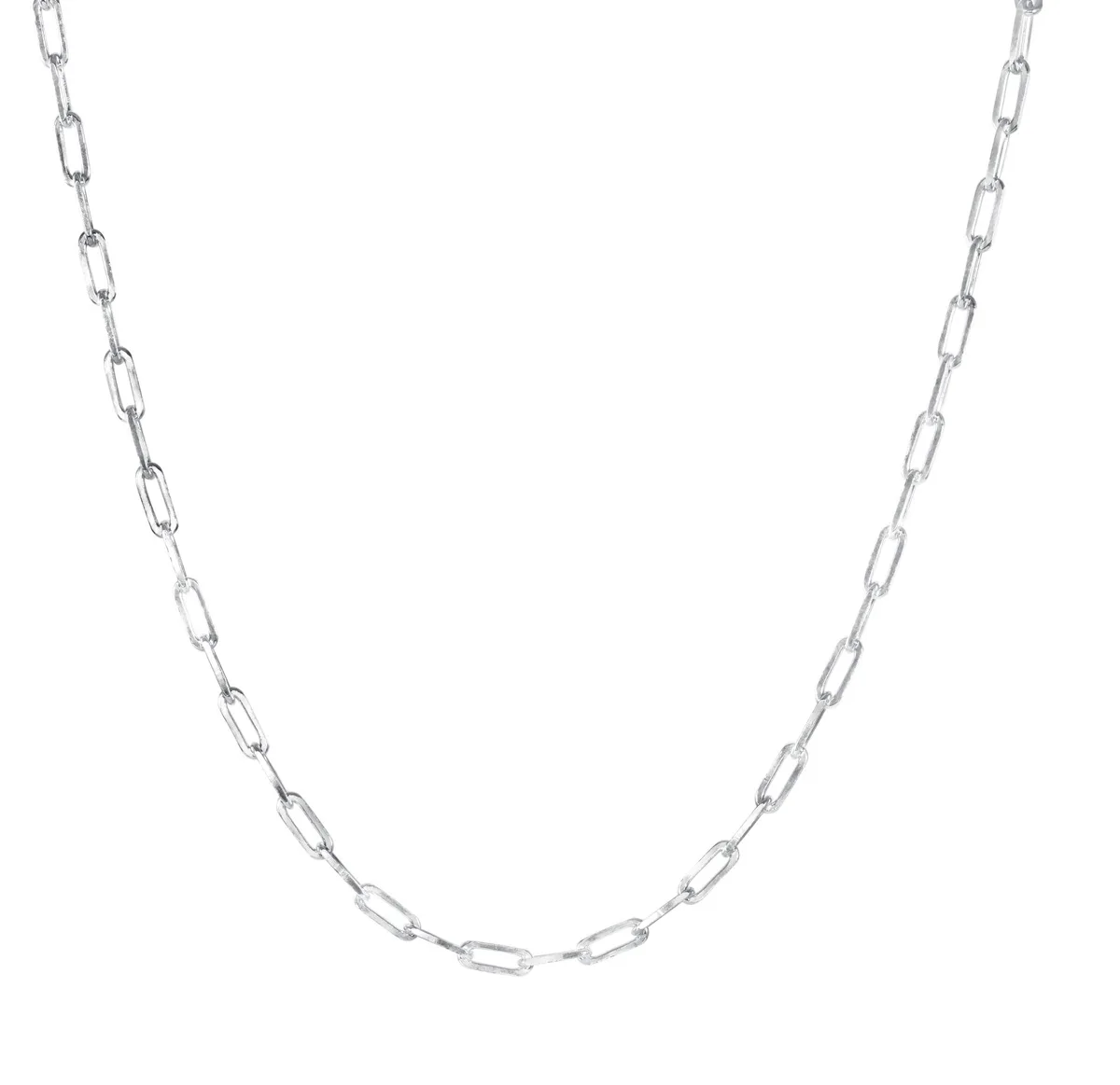 MST MST Solid 925 Sterling Silver Paperclip Necklace 4mm 24 Inch 25g — product photo
