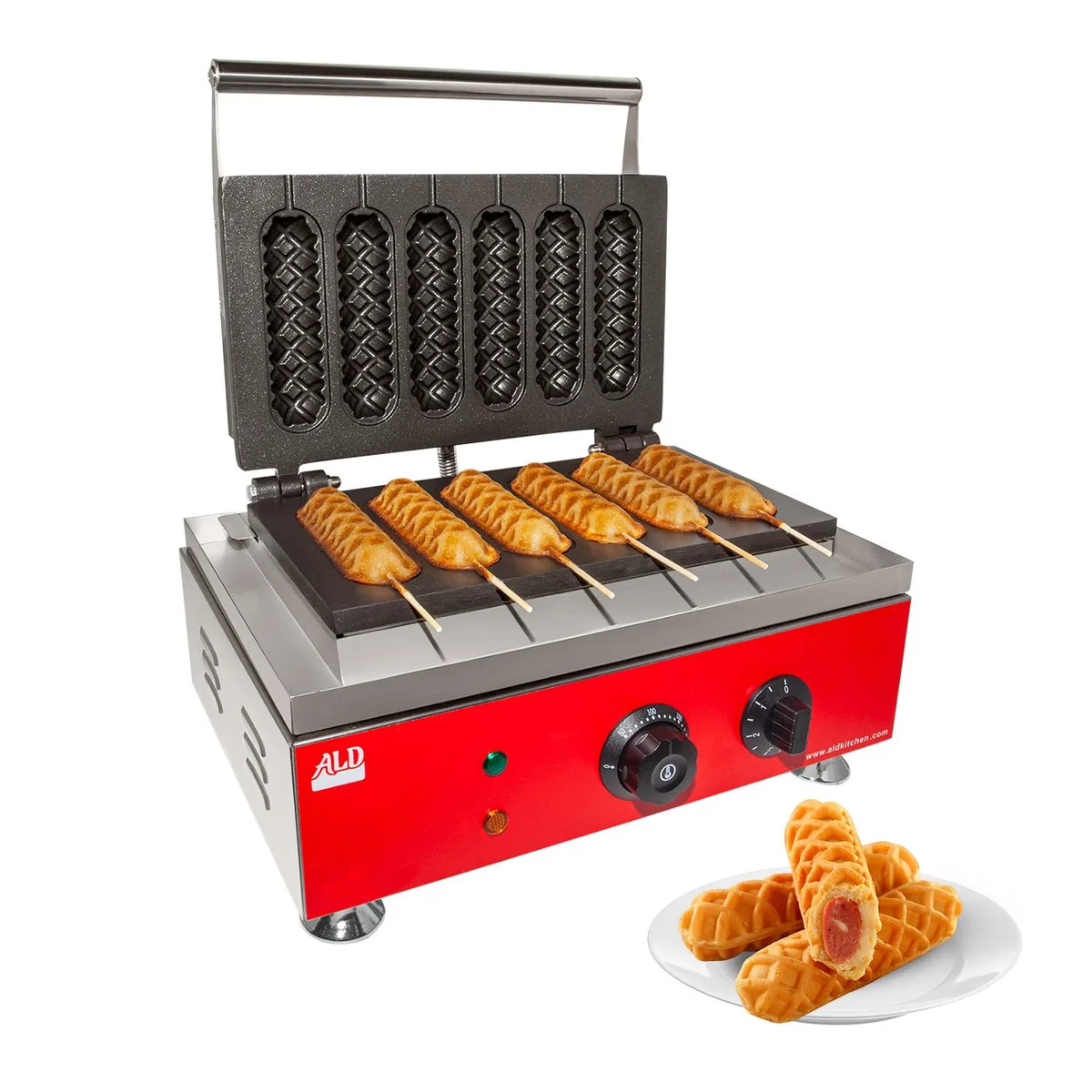 ALDKitchen ALDKitchen AR-EG6X 6-corn-dog waffle maker 110V 15x11x10 in — product photo