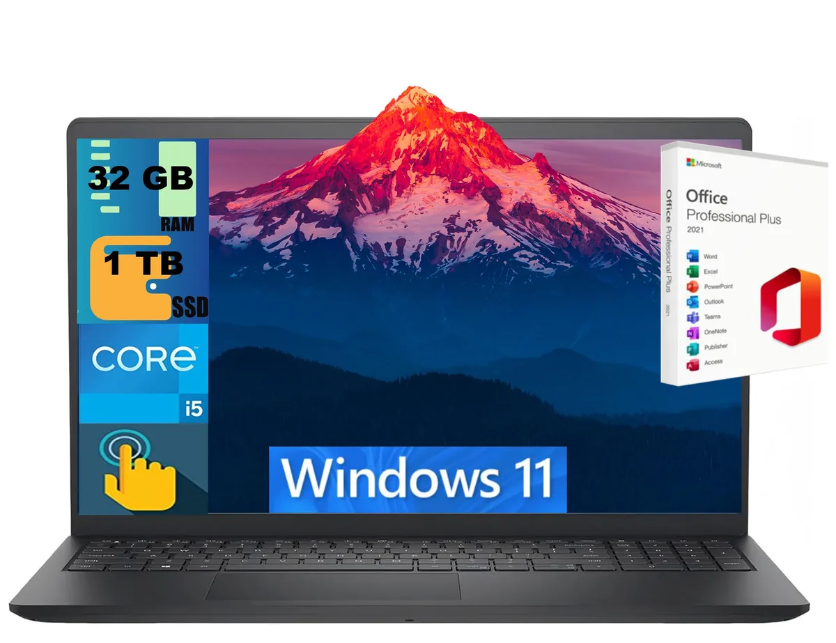 DELL DELL Inspiron 15 laptop i5-1334U 10-core 32GB 1TB PCIe SSD 15.6" FHD Touchscreen — product photo
