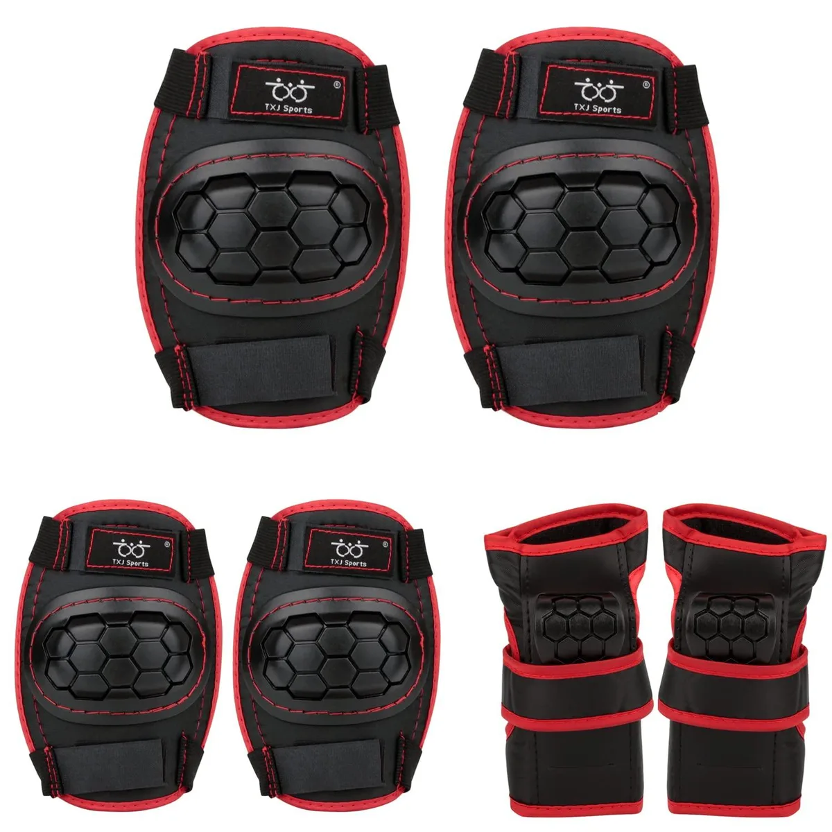 TXJ Sports FWRedSG Kids Protective Gear Set Small Black 15 11.5 13.5 9.5 16 8 cm — product photo