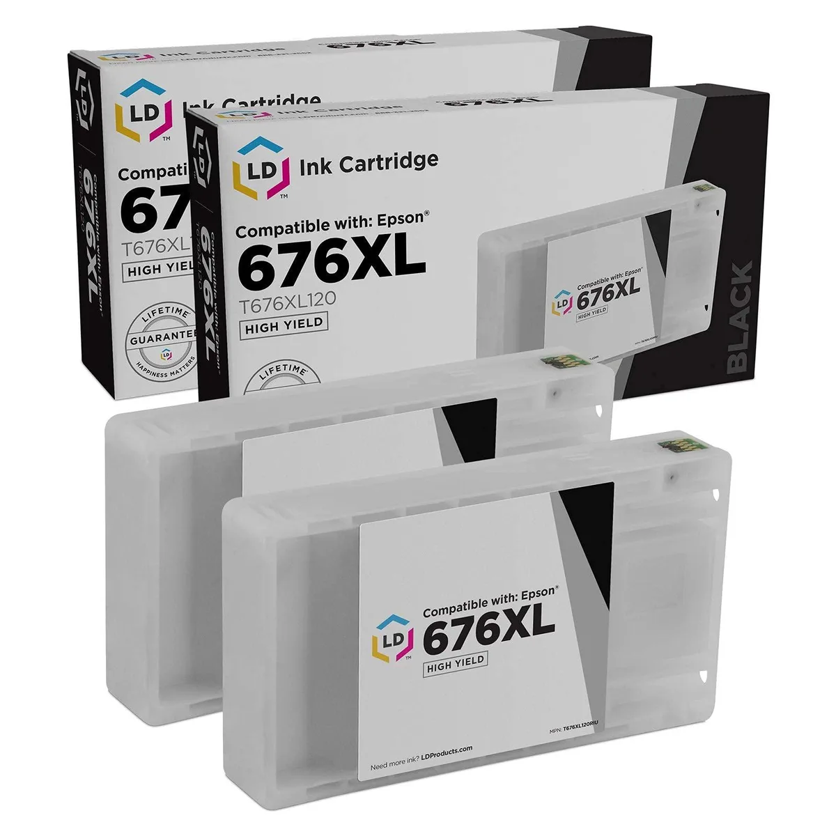 LD Products LD Products Epson 676XL Black Ink Cartridge 2-Pack (2400 pages) — product photo