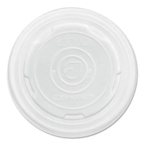Eco-Products Eco-Products World Art PLA-Laminated Soup Container Lids White 8oz 1000/Carton — product photo