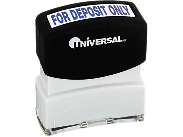 Universal Business Supply Universal Business Supply Message Stamp For Deposit Only Pre-Inked Blue — foto do produto