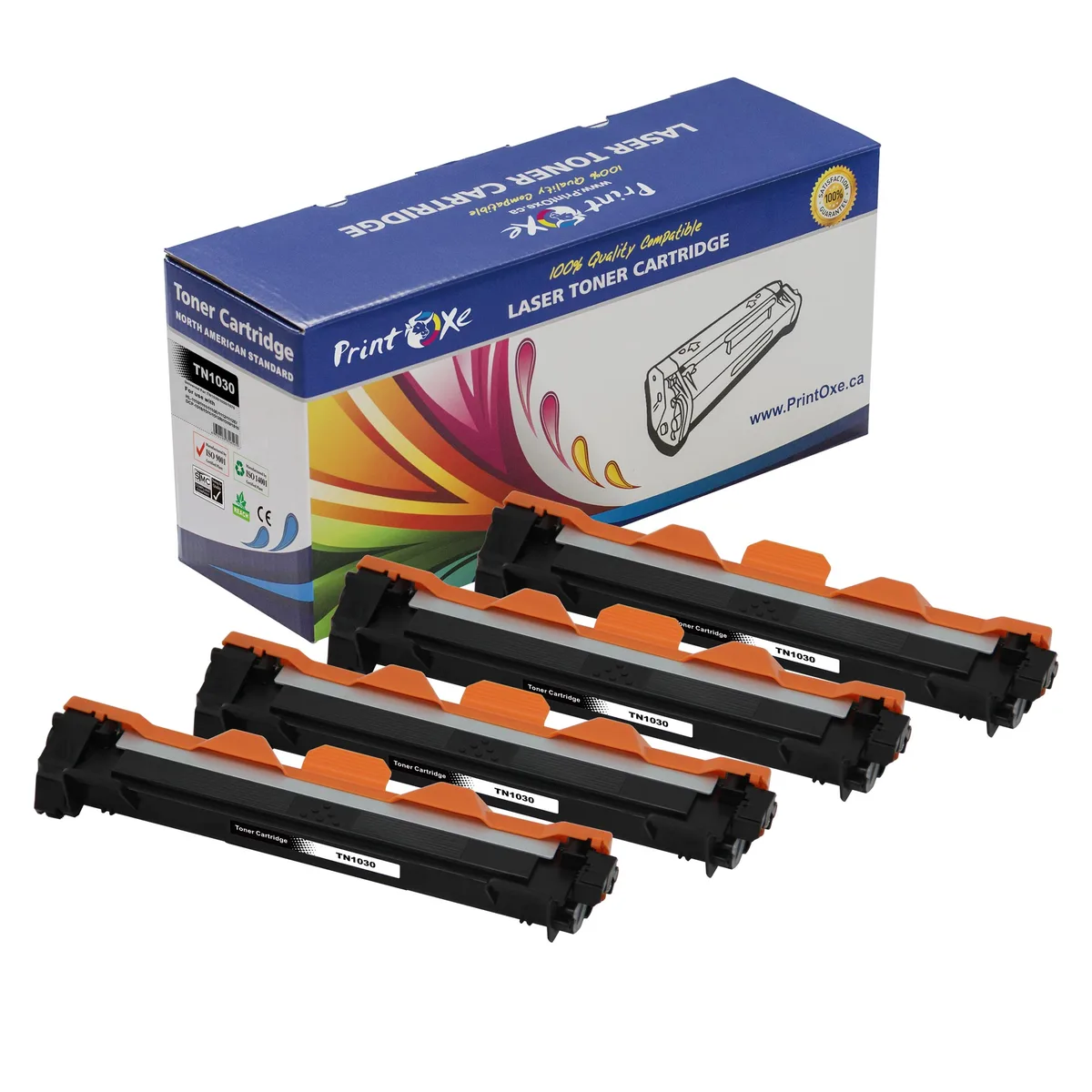 PrintOxe PrintOxe TN1030 Compatible Black Toner Cartridges 4 Pack 1000 Pages — product photo