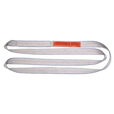 Silver polyester web sling, 10 ft long, 2 in wide, 5/16 in thick, Type 5, 2-ply