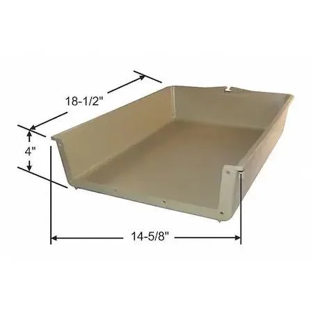 Tan powder-coated plastic drawer insert with single compartment