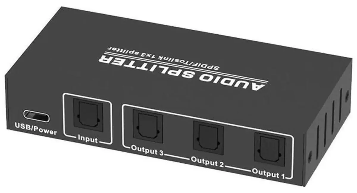 SMUGDESK SMUGDESK 3-Way SPDIF Toslink Optical Audio Splitter 1 Input 3 Outputs — product photo