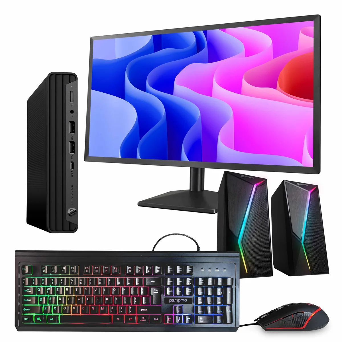 HP HP ProDesk 600 G6 Mini PC Core i5-10500 32GB DDR4 1TB SSD 24" Monitor — product photo
