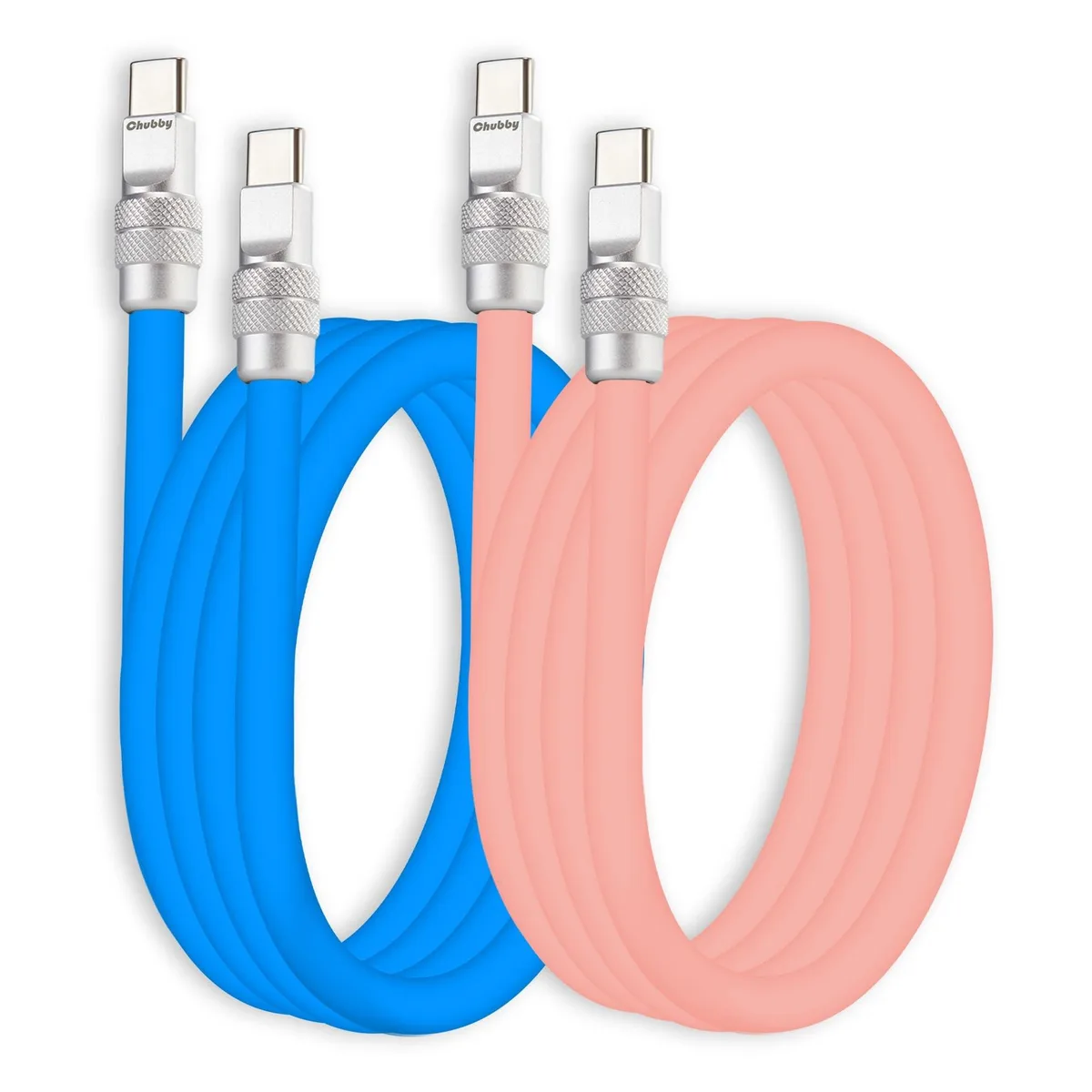 ARENTI ARENTI 2 in 1 Accessories 2 Pack 240W USB-C Cable 8.2FT Blue+Pink — product photo