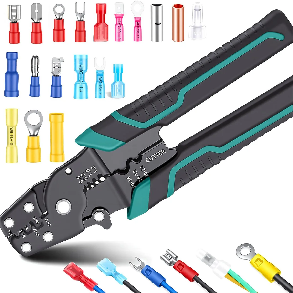 Red Klein Tools 11475 multifunction crimper stripper cutter pliers 22-10 AWG