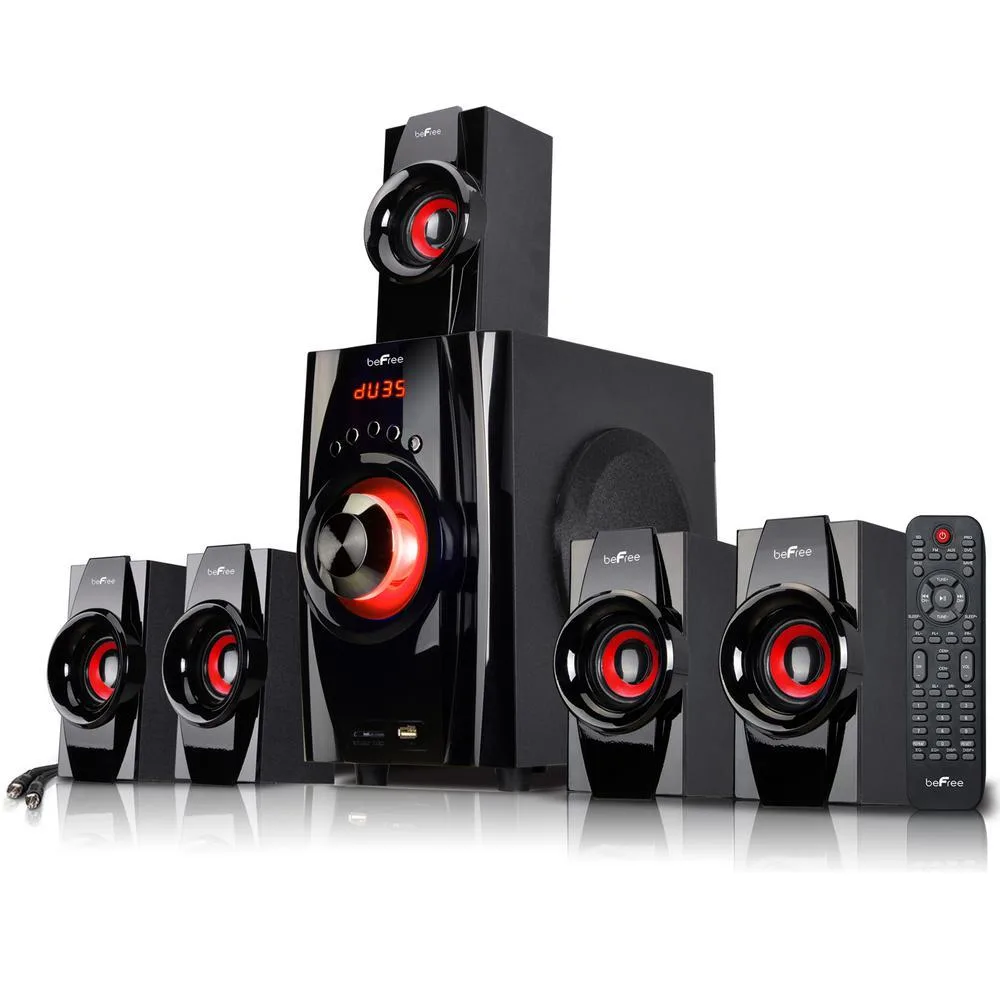 Befree Sound Befree Sound BFS-410 5.1 Channel Home Audio Speaker System Red — product photo