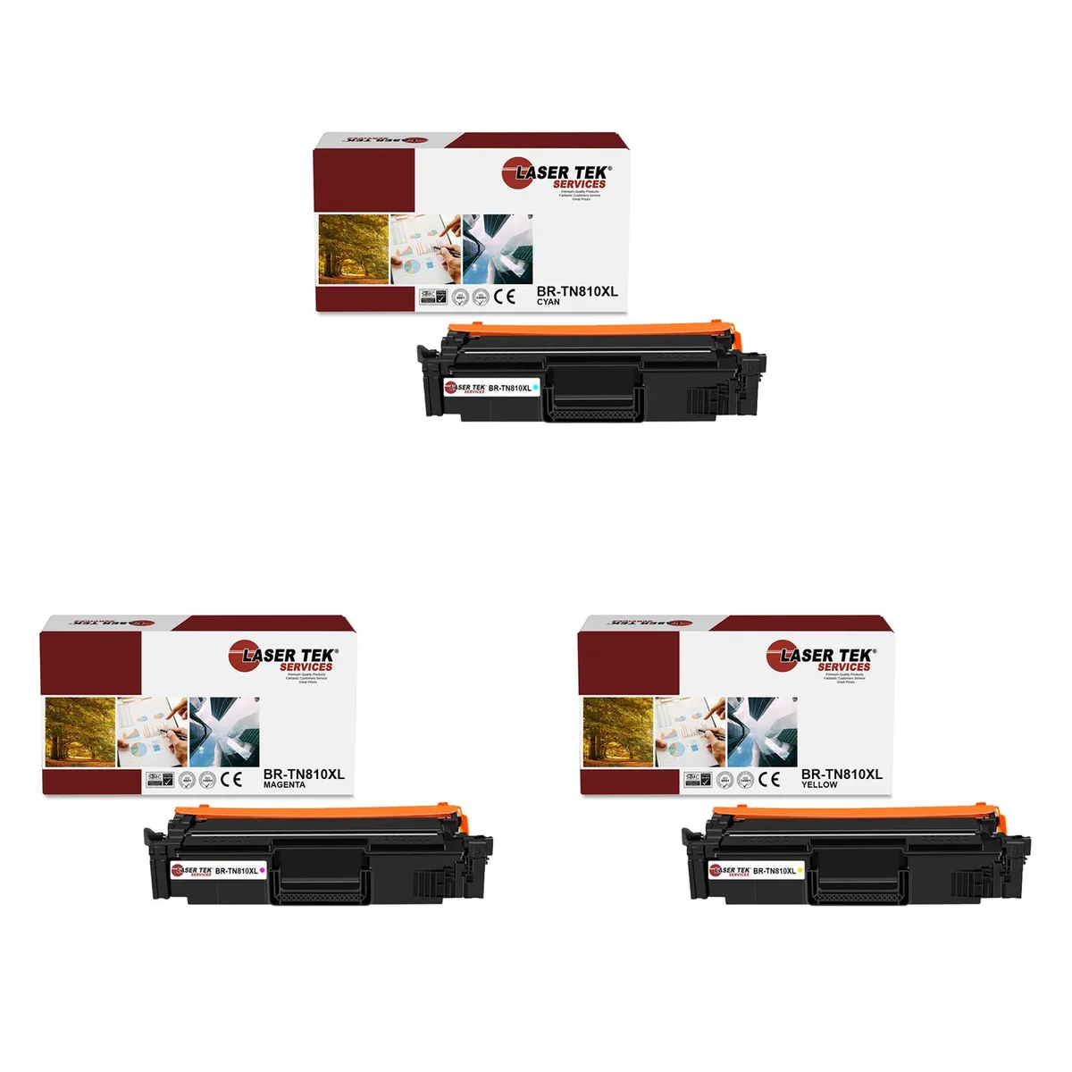 Laser Tek Services Laser Tek Services TN810XL 3-colour toner cartridge 3-pack 9000 pages — product photo