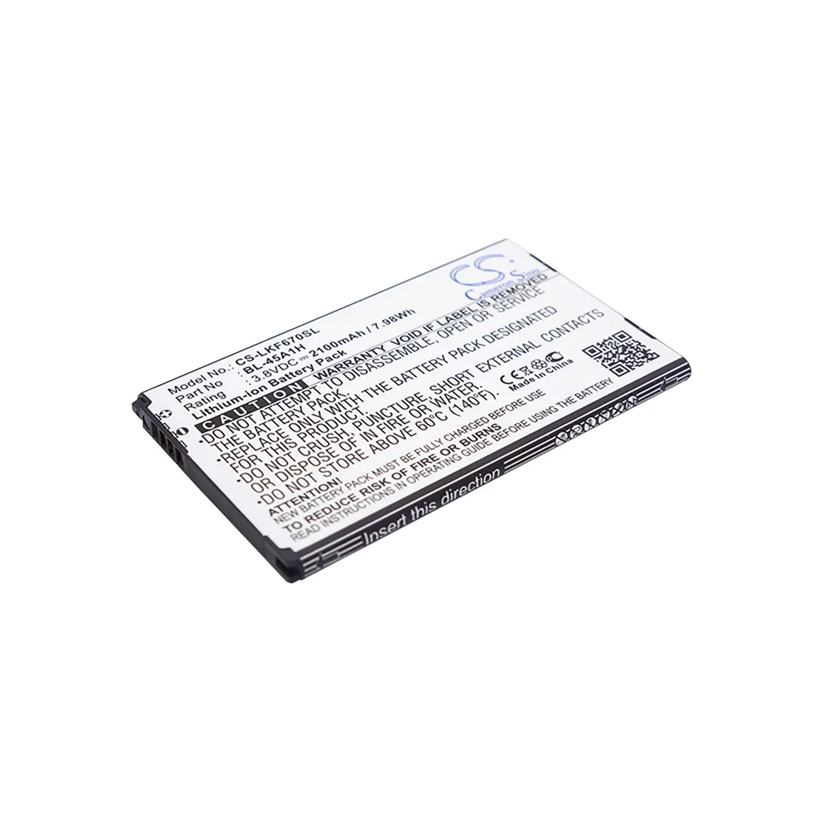 Cameron &amp; Co Cameron &amp; Co DS-CS-LKF670SL cell phone battery 2.1 Ah — product photo