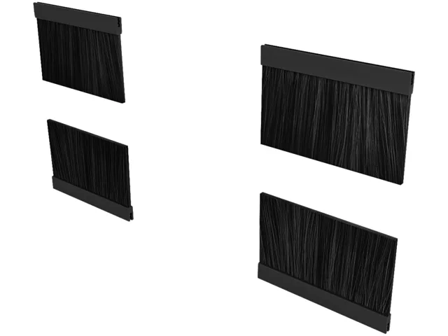 Eight black cable pass-through brushes for Vertiv VR rack top panels