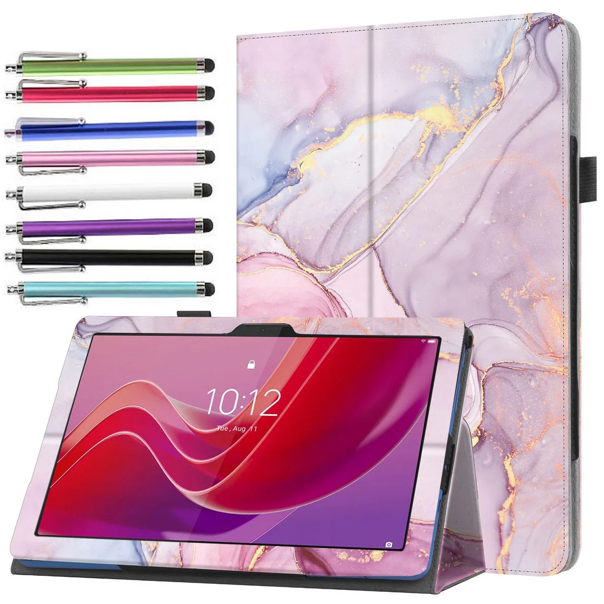 anicestore anicestore case for Lenovo Tab M11 11" 2024 Pink Marble + stylus — product photo