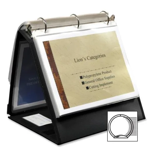 Lion Pub Lion Pub 40009BK binder 1-1/2" ring 80 pocket 11"x8-1/2" Black — product photo