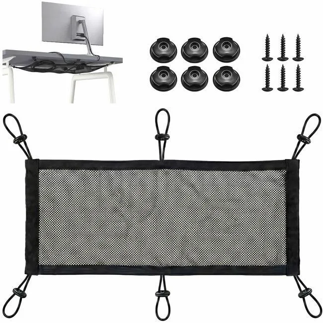 Turonic Turonic DM1 Under Desk Cable Management Tray Net Kit 50x25 cm 11 lbs 6-Point Mount — product photo