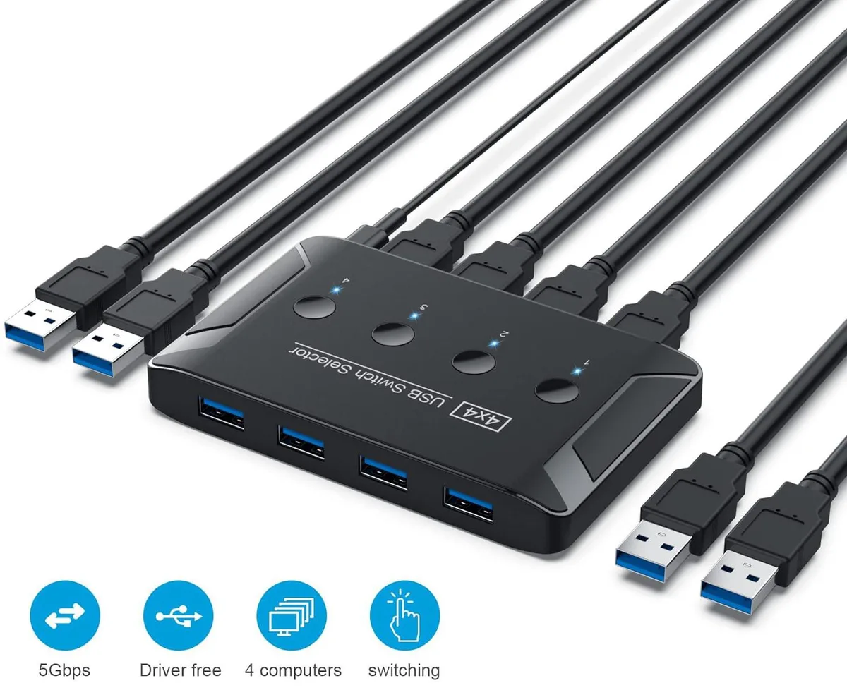 AUTYUE AUTYUE 4 Port USB 3.0 Switch 4 in 4 Out KVM Switch — product photo