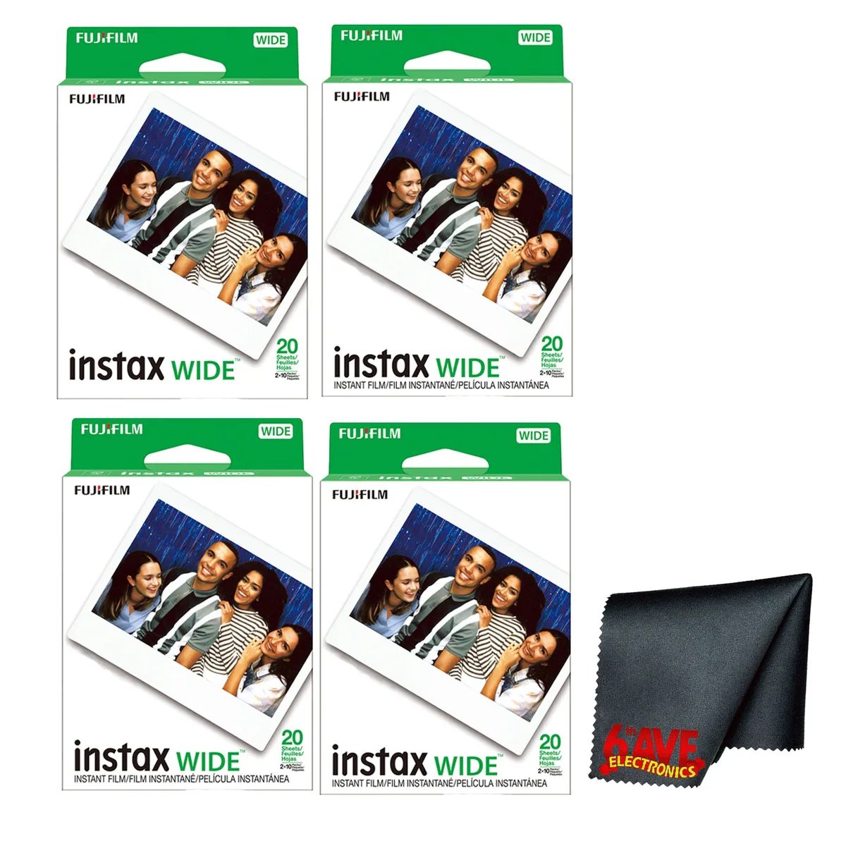 FUJIFILM FUJIFILM instax Wide Instant Film 80 Exposures + Microfiber Cloth — product photo