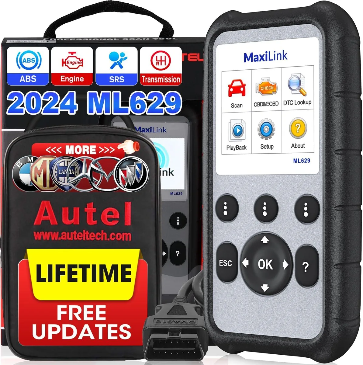 Handheld OBD2 scanner with colour screen and cable