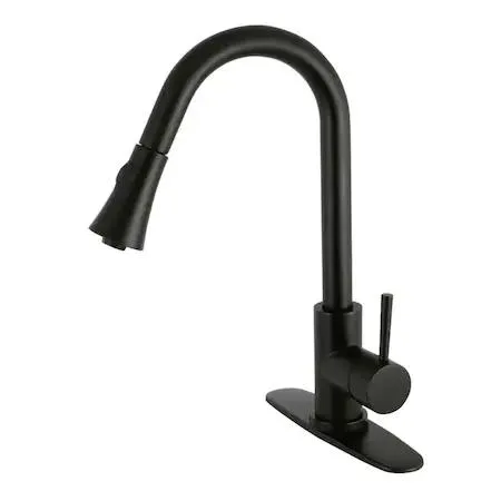 Single-handle pull-down kitchen faucet with high arched spout