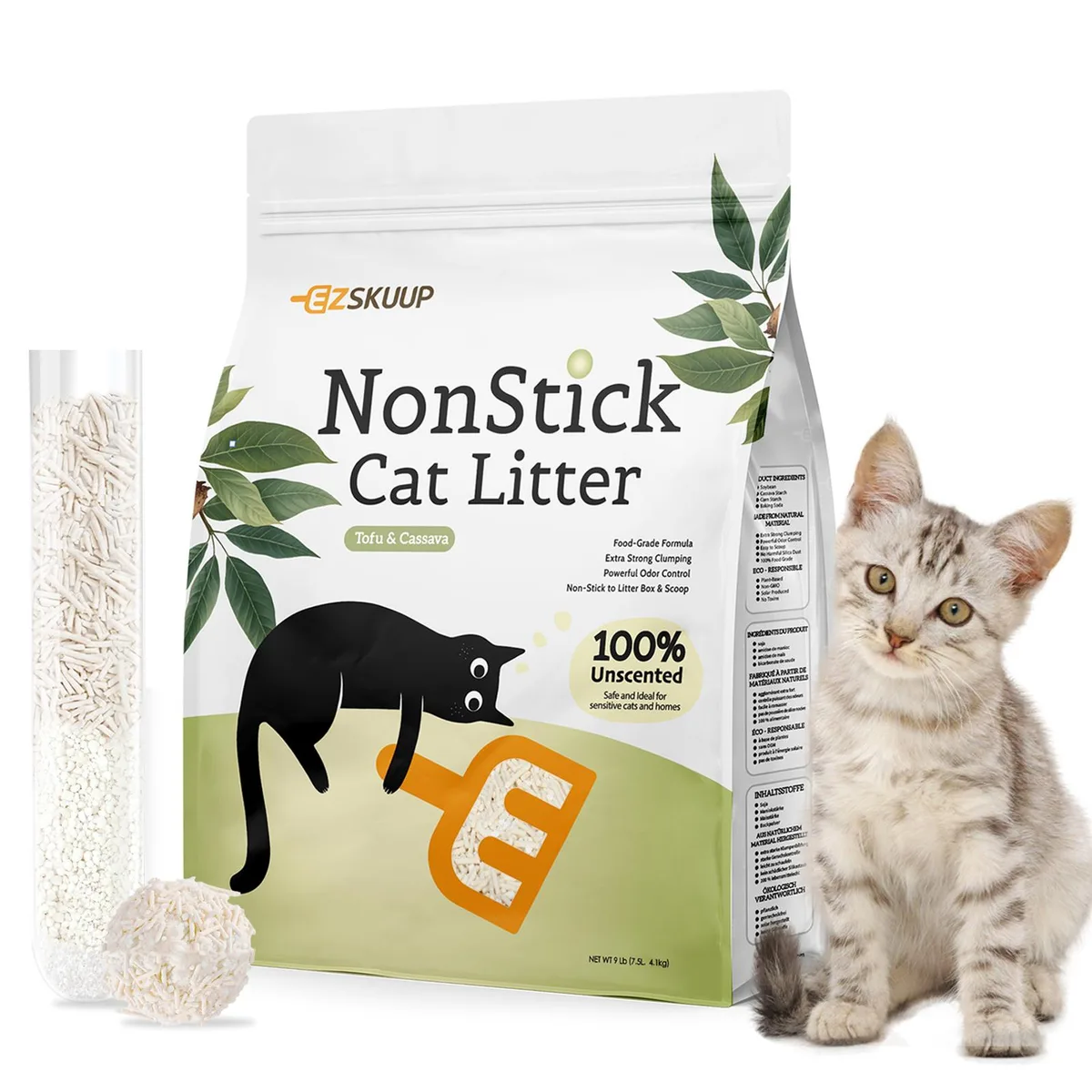 EZSKUUP EZSKUUP Cassava Tofu Cat Litter 9 lbs 2 Pack — product photo